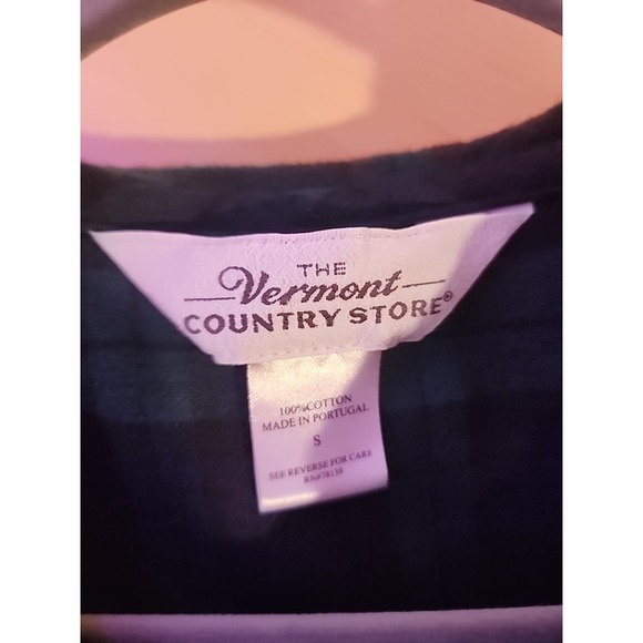 Vermont Country Store Womens Small Portugese Flannel Nightgown Blackwatch Plaid - Picture 4 of 6